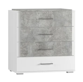 Комод Бьянка, Белый/Бетон светлый