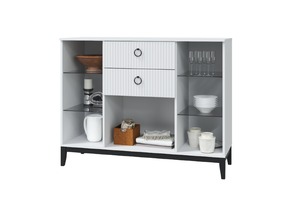 Комод с 2 стеклянными дверями Шарлиз 