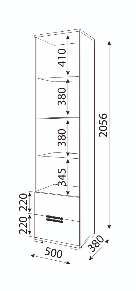 Пенал-витрина Мармарис 