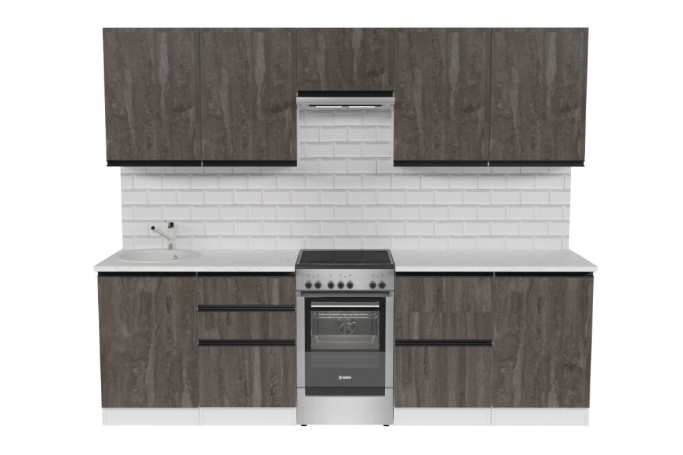 Кухонный гарнитур Ноктюрн мега, 250 см  