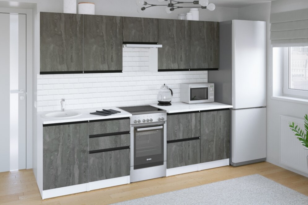 Кухонный гарнитур Ноктюрн мега, 250 см  