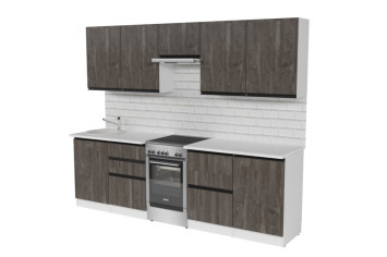 Кухонный гарнитур Ноктюрн мега, 250 см 