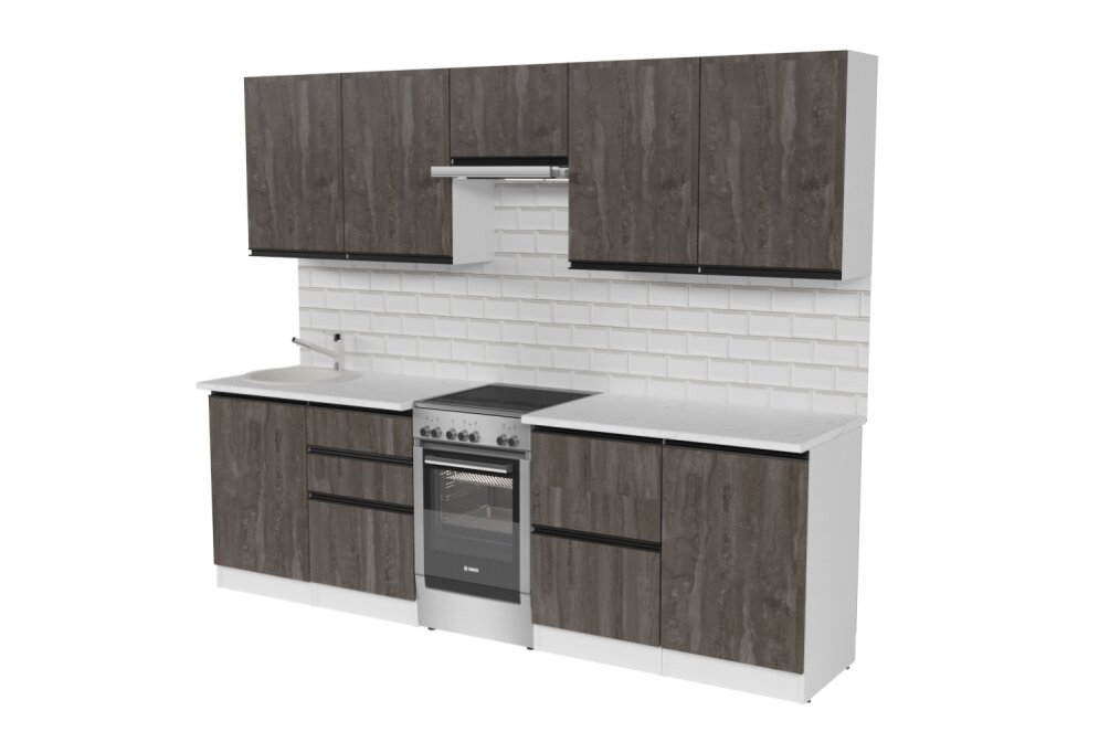 Кухонный гарнитур Ноктюрн мега, 250 см  