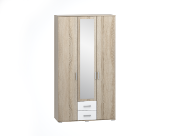 Шкаф трехстворчатый Сопрано, Сонома/Белый