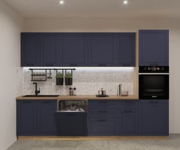 Кухонный гарнитур Океания Кристалл, 3000 мм (арт.8)