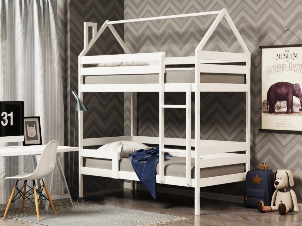 Двухъярусная кровать-домик из массива березы Соня-8 