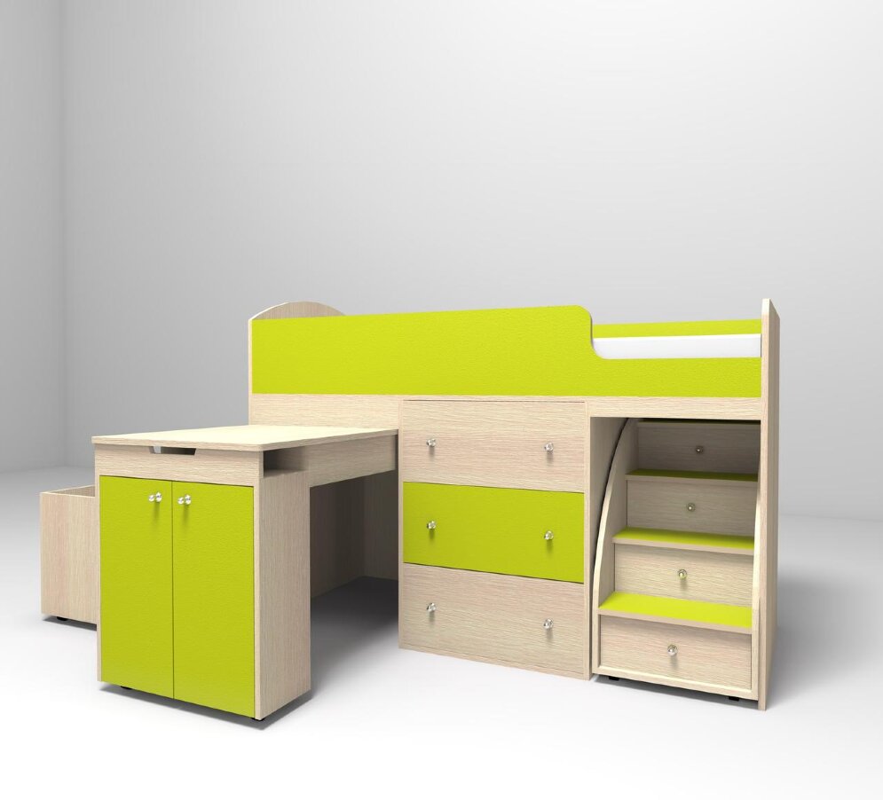 Кровать Малыш, Дуб/Лайм  