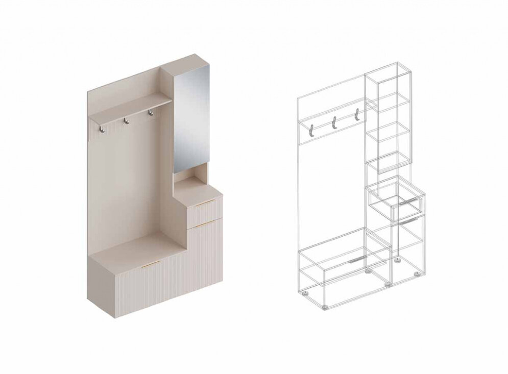 Прихожая с зеркалом Тефия 