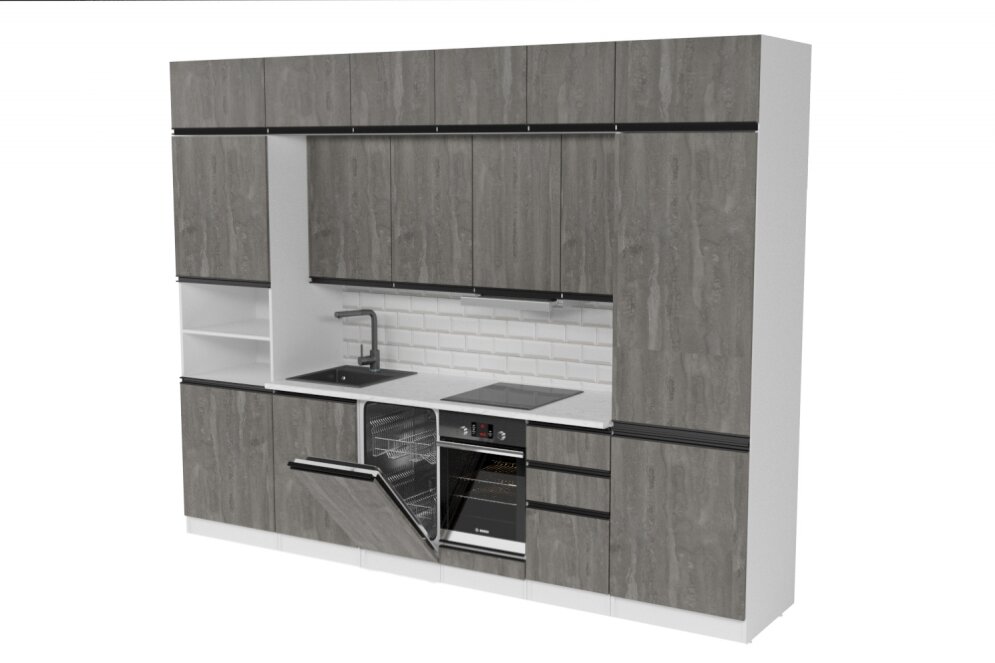 Кухонный гарнитур Ноктюрн люкс, 300 см 