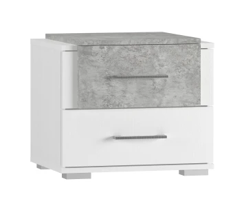 Тумбы прикроватные (2 штуки) Бьянка, Белый/Бетон светлый