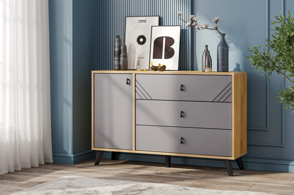 Комод со створкой, 3 ящика Байкал  