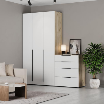 Комод 800 Х88 Харди, Дуб серый/Белый